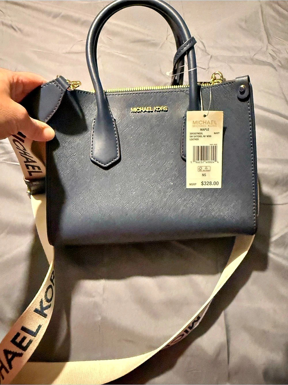 Michael Kors Maple Small Saffiano Leather Satchel Blue
